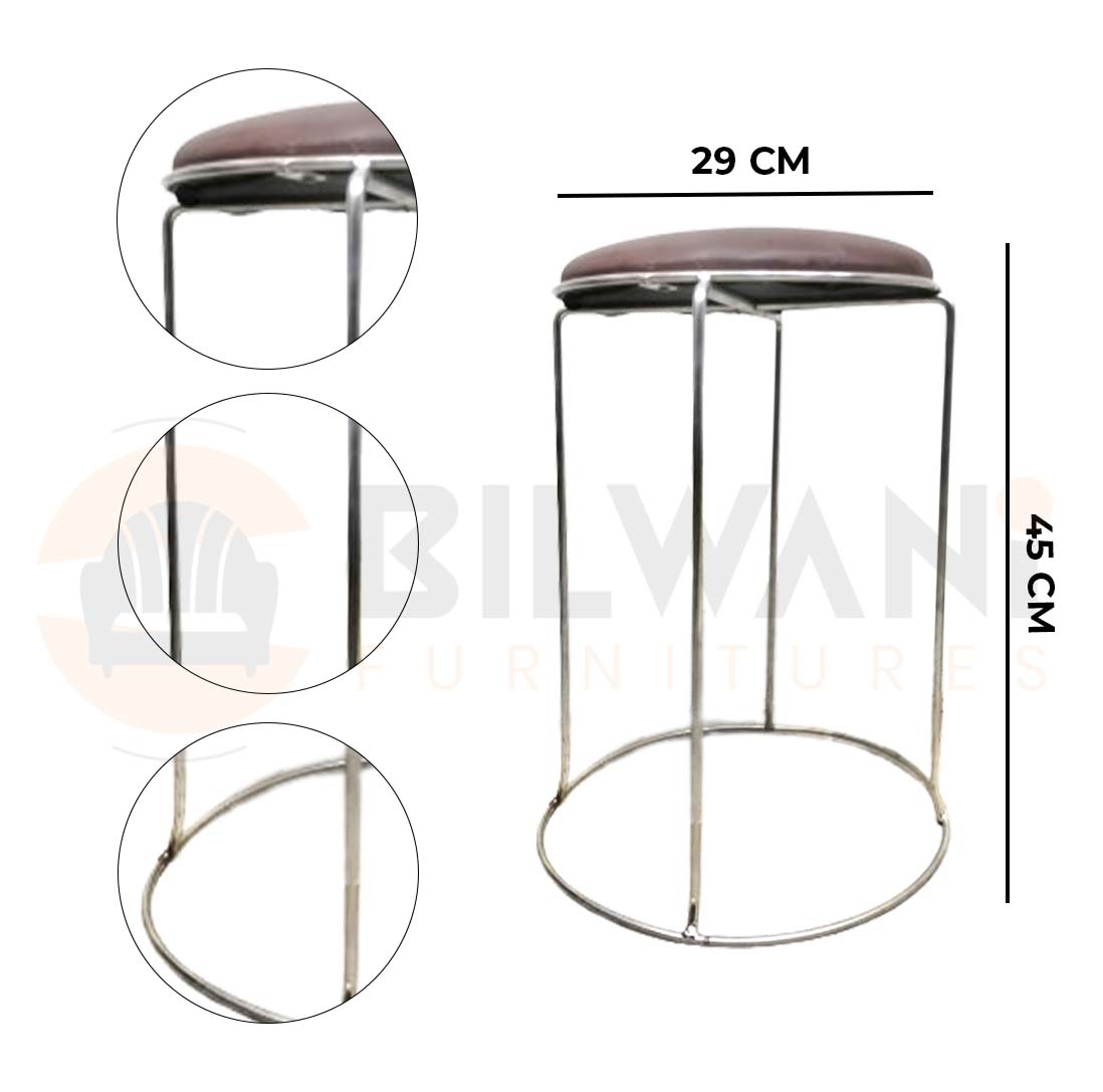 Modern Iron Chrome Round Stools