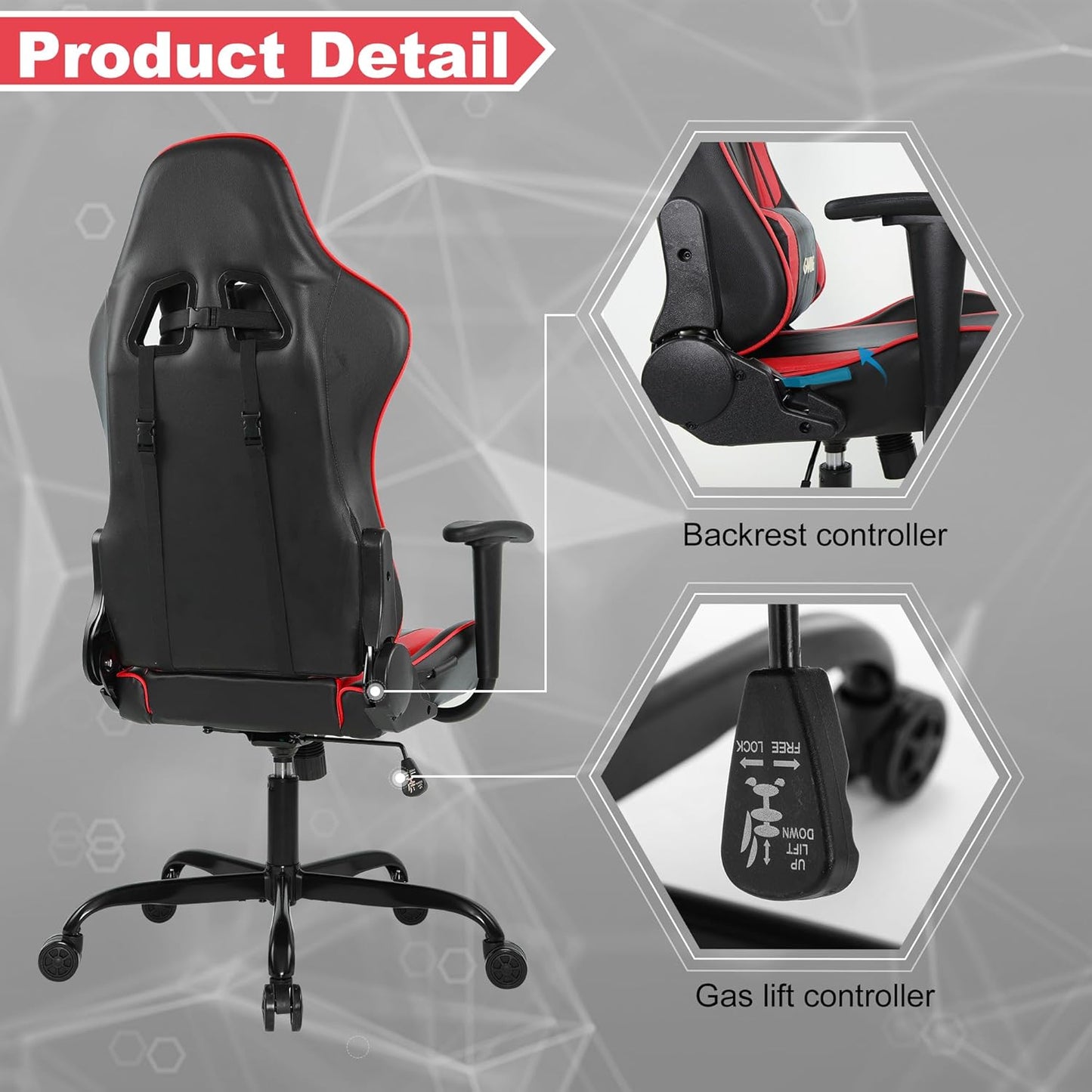 Adjustable Gaming Chair with Headrest