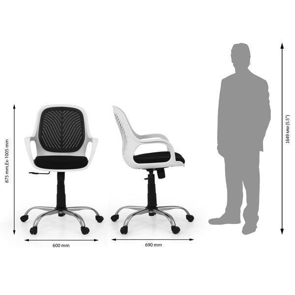 Mika Black & White Office Chair R-849