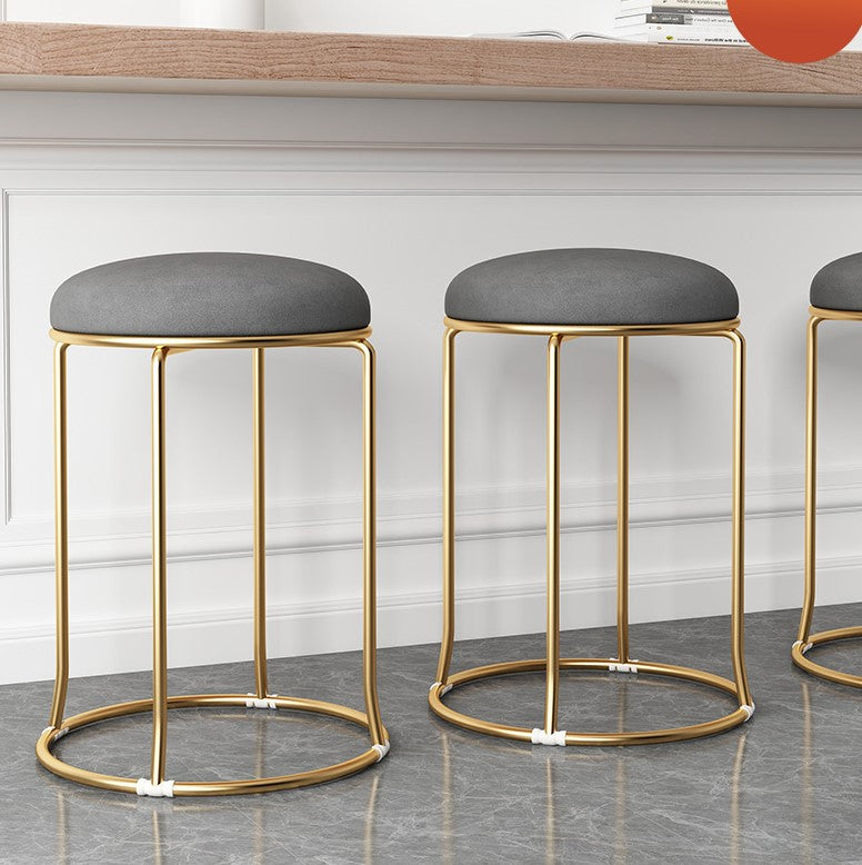 Modern Iron Chrome Round Stools