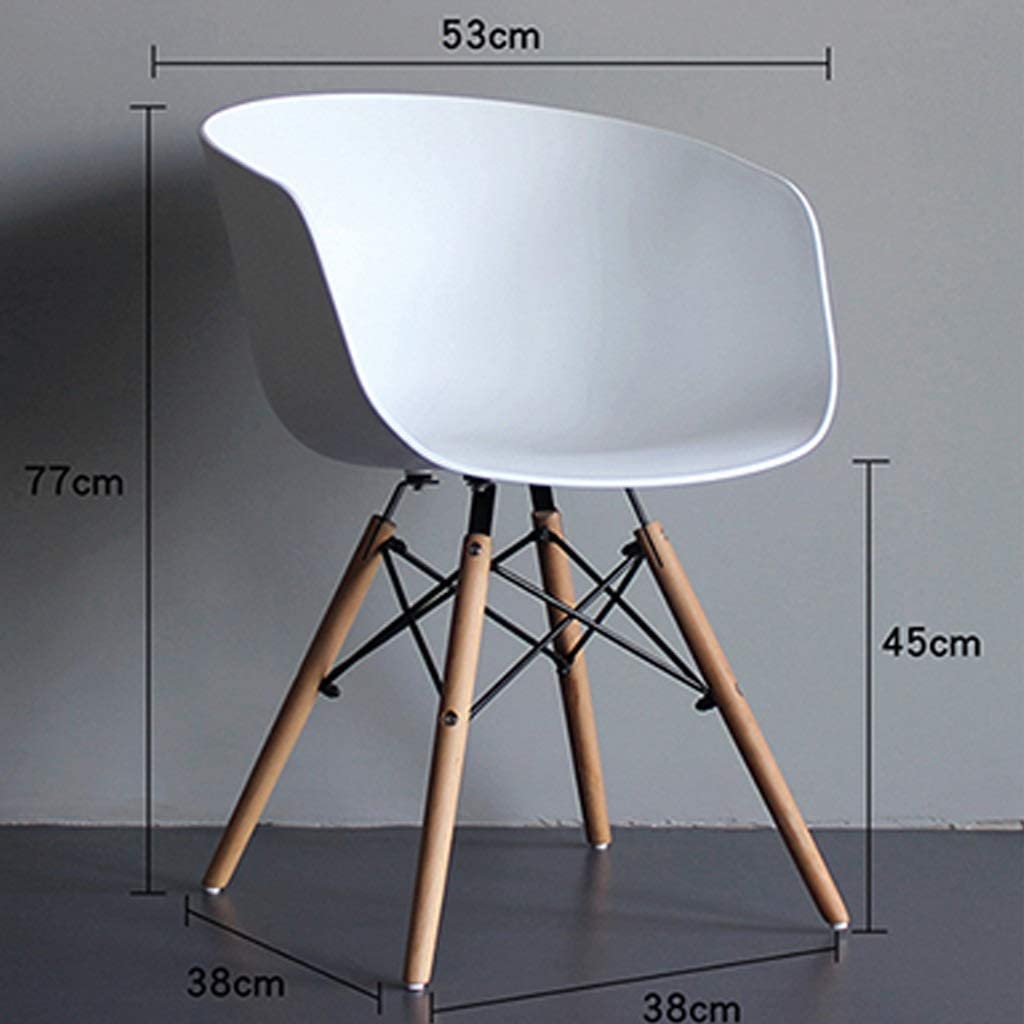 White Modern Dining Chair with Wood Legs
