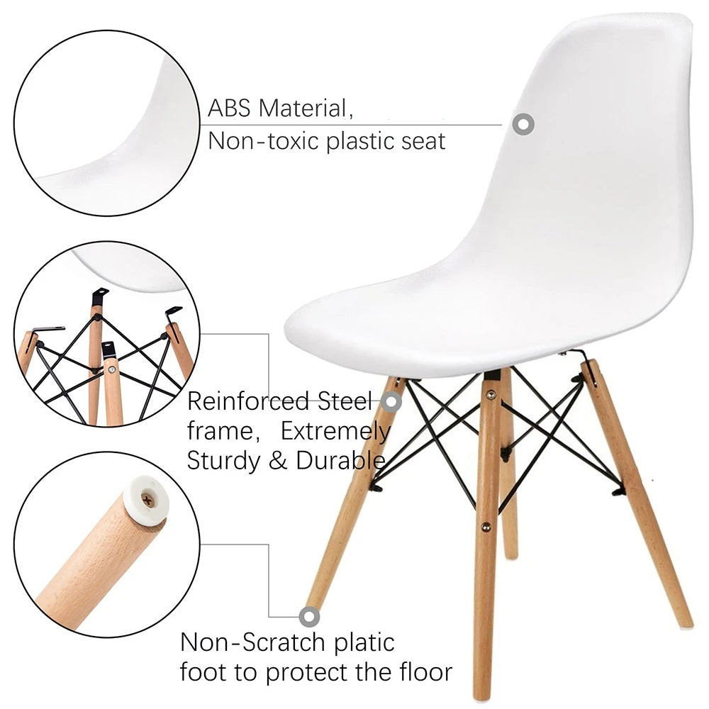 Plastic Chair with Wooden Legs