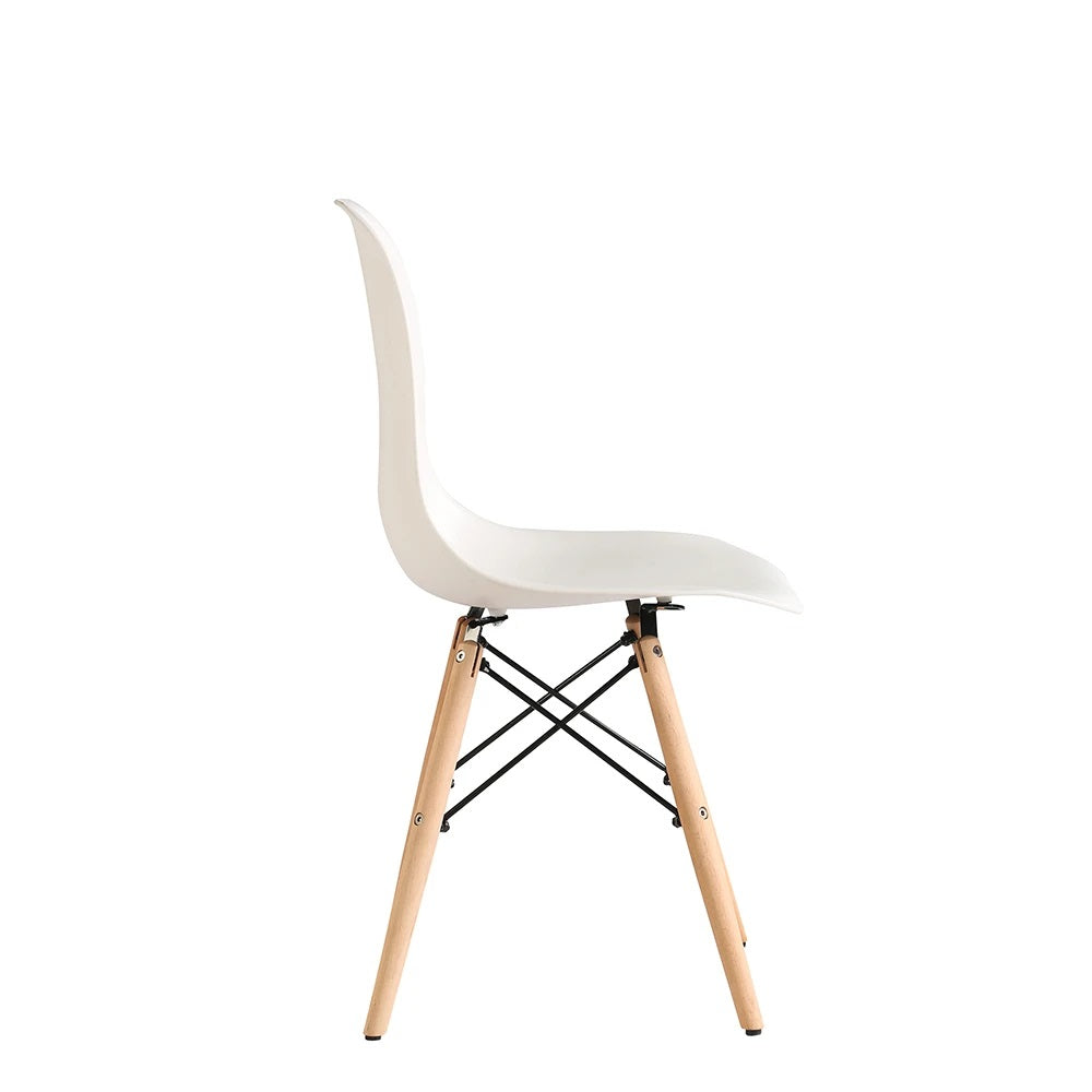 Plastic Chair with Wooden Legs