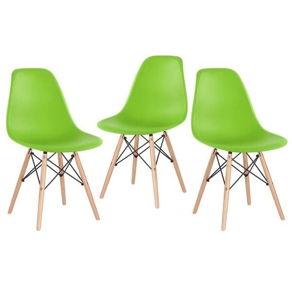 Plastic Chair with Wooden Legs