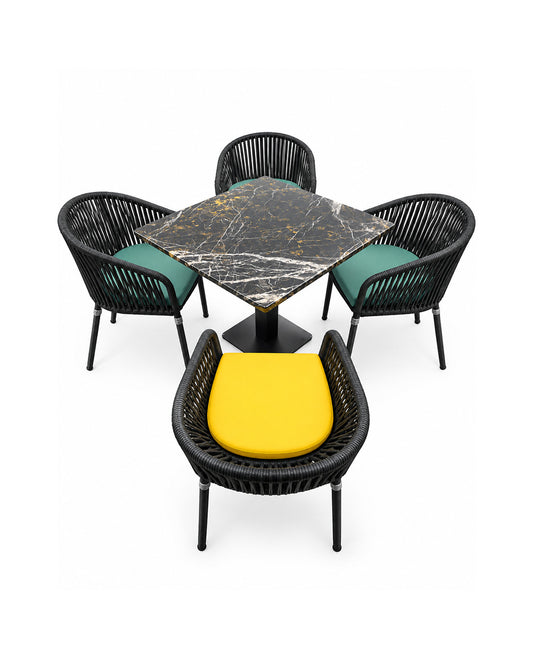 Bali Rope Arm Chair 4 Piece Set With Table