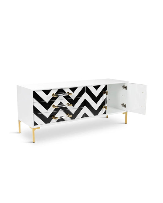 Modern White &amp; Black TV Console