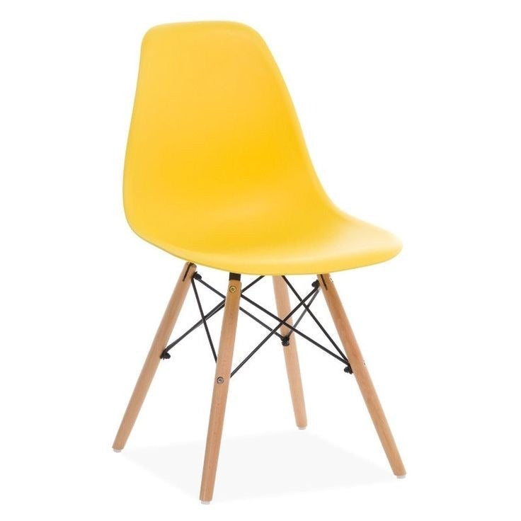 Plastic Chair with Wooden Legs