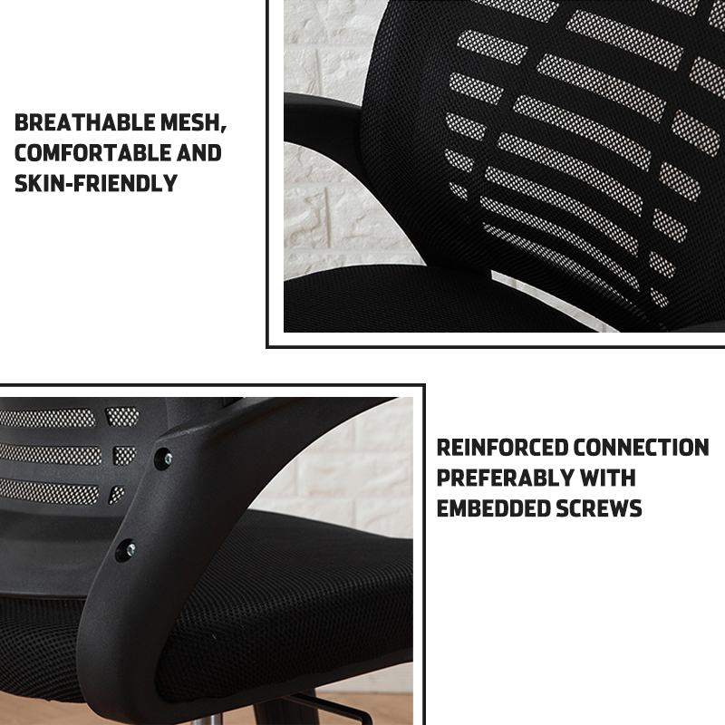 Black Mesh Mixed Material Office Chair