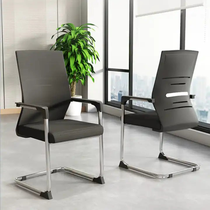 Modern Steel Structure Office Chair Without Wheels