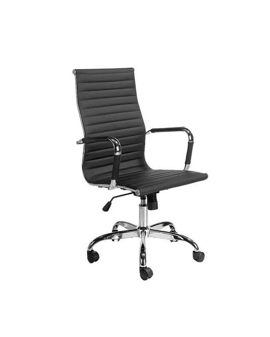 Mid Back Chrome Base Leather Chair