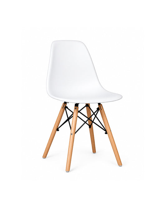 Plastic Chair with Wooden Legs