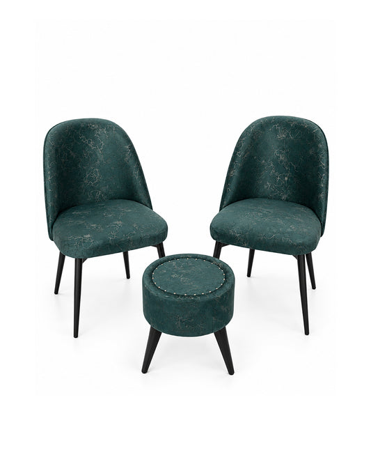 Set of 2 Dining Chairs with Coffee Table