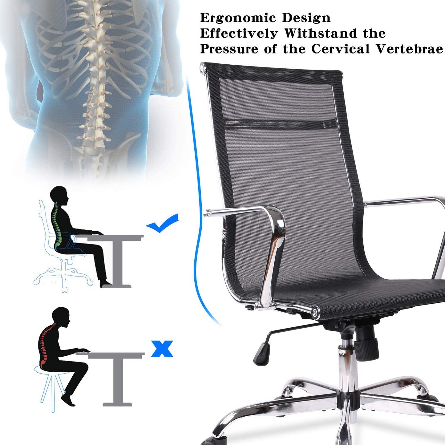 Slim Design Breathable Mesh Managerial Chair