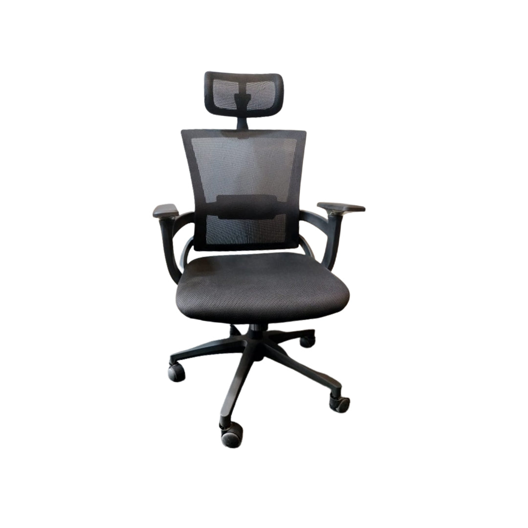 Sunon Iron Mesh Office Chair with Flip-up Armrest, Lumbar Support and Headrest